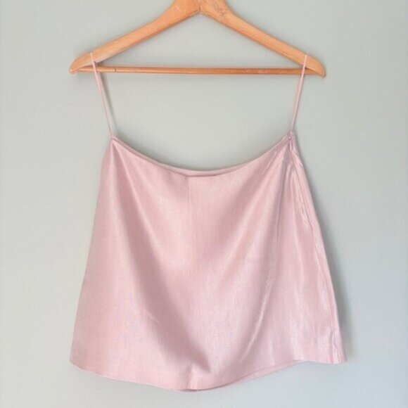NEW Reformation Mika Two Piece Skirt Set Bubblegum Pink Sheen | US 4 UK 8 - Picture 10 of 16